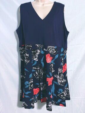 Fanco Blue Floral Dress Size 22W